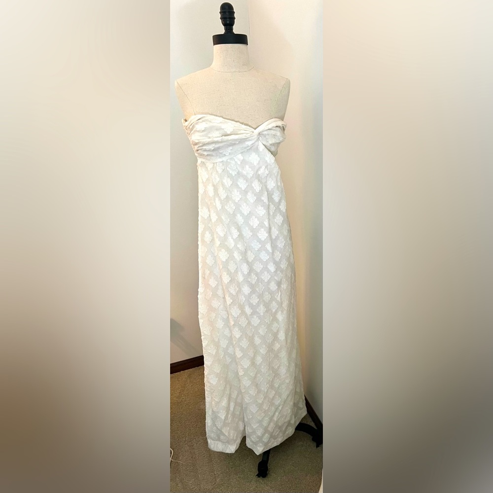 MICHAEL KORS Strapless White Maxi Dress Gorgeous Size 4
